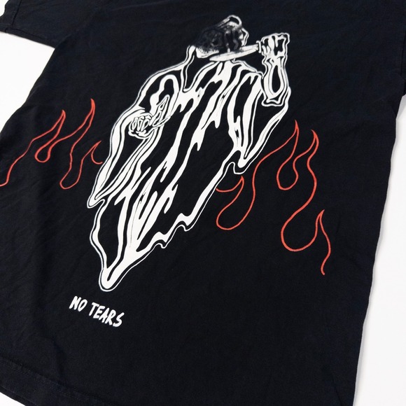 Warren Lotas No Tears T-Shirt Mens Size M Grim Reaper Graphic Print Black - Picture 3 of 8